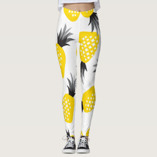 Legging Textura de abacaxi, Padrão de Verão de Vintage.
