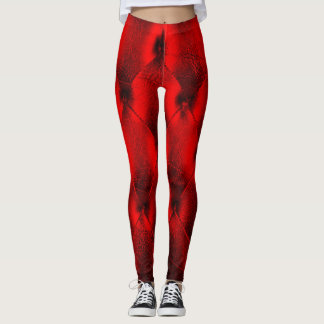 Legging Textura de almofada de preenchimento vermelho de v