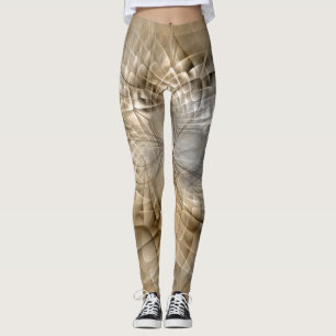 Legging Textura de Arte Fractal Moderno Abstrato Tons da T