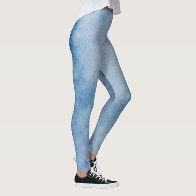 Legging Textura de Cor da Água Azul (Direita)