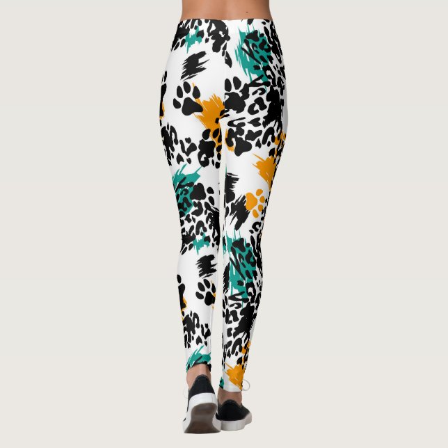 Legging Textura de Fawn-Leopardo - Pernas de Na moda para  (Verso)