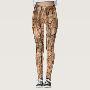 Legging Textura de latido de árvore, fundo natural de made