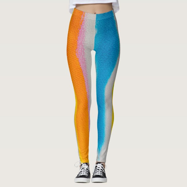 Legging Textura de listras de aquarelas (Frente)