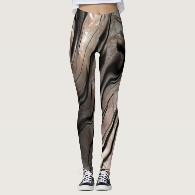 Legging Textura de Mármore Feminina e Moderna (Frente)