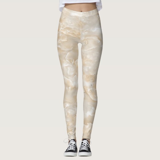 Legging Textura de Mármore Fofa e Fashion Feminina (Frente)
