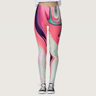 Legging Textura de mármore líquida fluida elegante