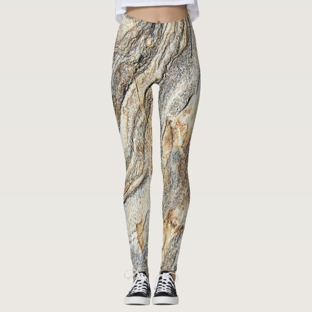 Legging Textura de mármore moderna e feminina (Frente)