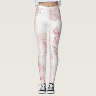 Legging Textura de mármore rosa branco, cor-de-rosa