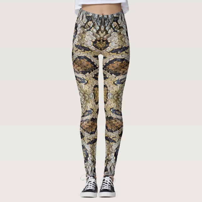 Legging Textura de padrão de pele de cobra (Frente)