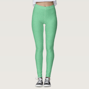 Legging Textura de pele de cobra estampada em verde menta