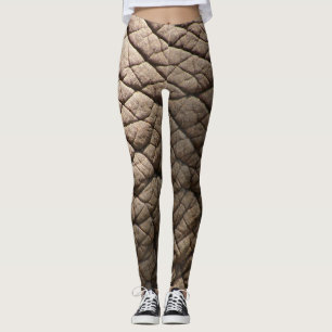 Legging Textura De Pele De Elefante Real, Enrugada.