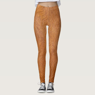 Legging Textura de pelo de vaca marrom das Terras Altas