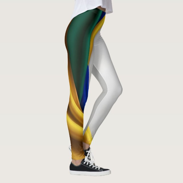 Legging Textura de seda com bandeira do Brasil (Direita)