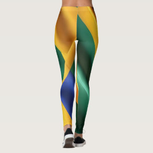 Legging Textura de seda com bandeira do Brasil