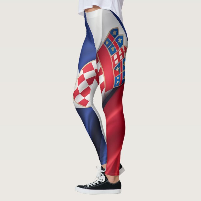 Legging Textura de seda da bandeira da Croácia (Esquerda)