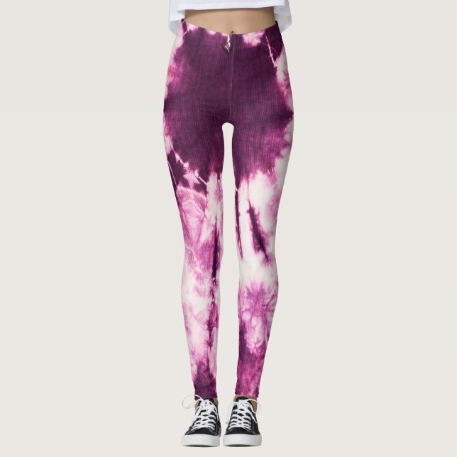 Legging Textura de Tie Dye Batik Roxo (Frente)