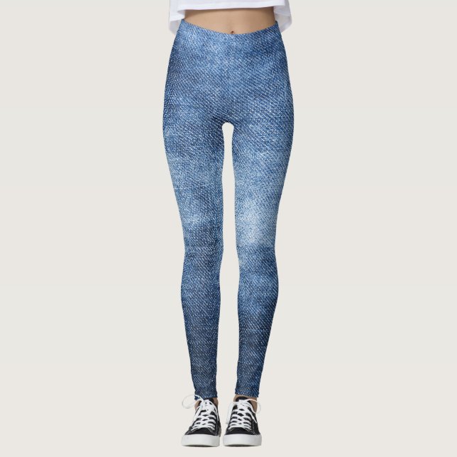Legging Textura Denim: Fundo do Tecido Vestido (Frente)