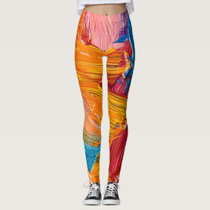Legging Textura Dinâmica de Pintura: Arte Moderna de Fluid