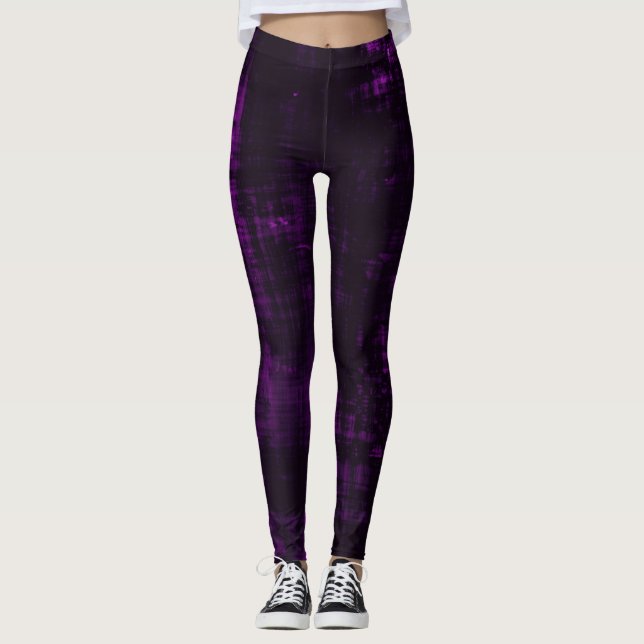 Legging Textura em tons de cinza escuro - Roxo (Frente)
