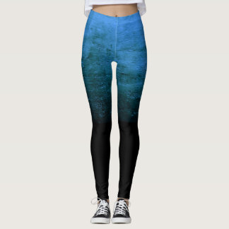 Legging Textura Envelhecida Ombré Preta - Azul