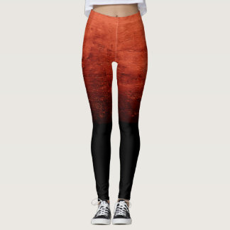 Legging Textura Envelhecida Ombré Preta - Laranja