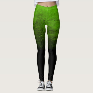 Legging Textura Envelhecida Ombré Preta - Verde