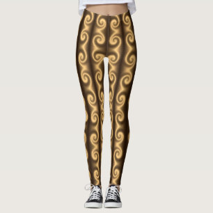 Legging Textura espiral dourada
