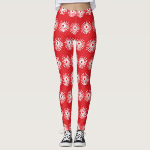 Legging Textura floral branca e abstrato.