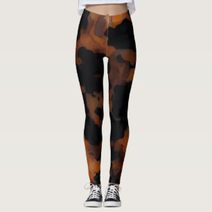 Legging Textura Marrom e Preta Abstrata Chic TortoiseShell