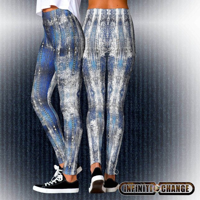 Legging Textura Negra marinho Azul | (Criador carregado)