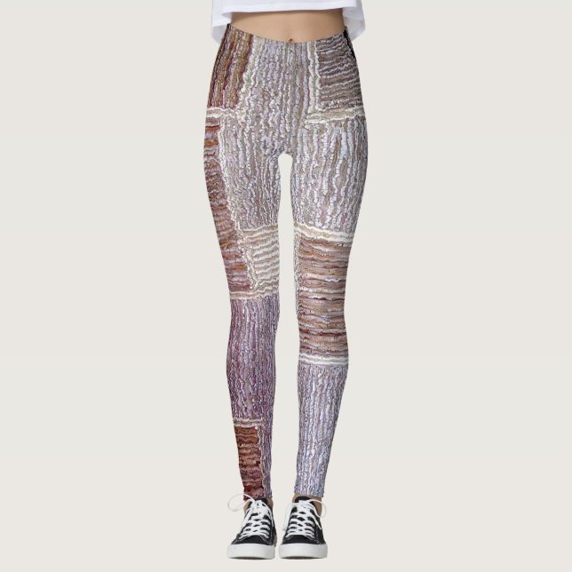 Legging Textura original de artesanato de tapete de couro (Frente)