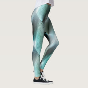 Legging Textura rochosa de cinzas cianas moles com detalhe