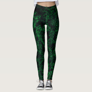 Legging Textura verde escura, esponja corroída ou destru