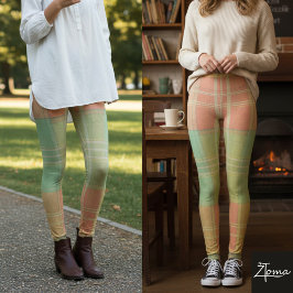 Legging Textura Xadrez Grunge Pastel Desbotada Vintage