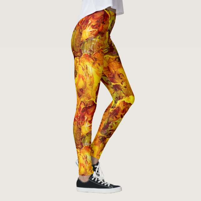 Legging Texturas de Abstrato sunshine do ouro (Direita)