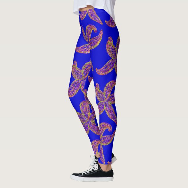 Legging Thunder_Cove, peixe-estrela grande, azul (Esquerda)