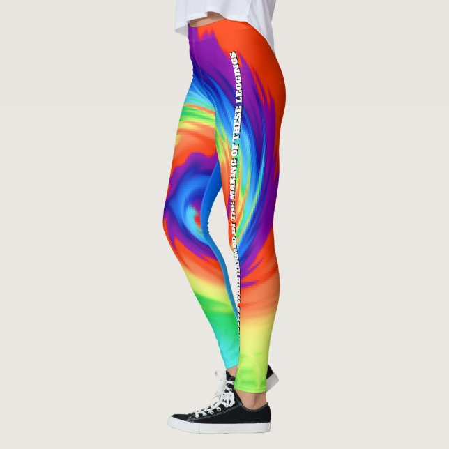 Legging TieDye Engraçado Nenhum Arco-Chuva Foi Aquecido... (Esquerda)
