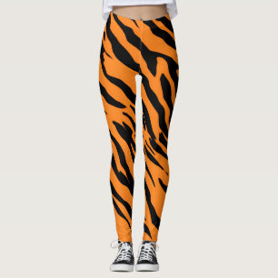 Legging Tiger Stripe Black Orange Wild
