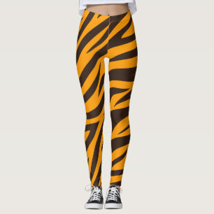 Legging Tiger Stripe Black Orange Wild