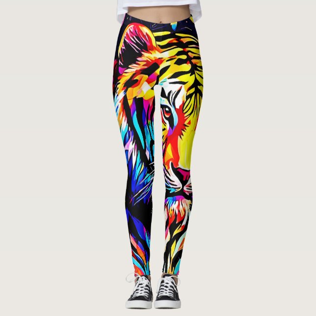 Legging Tigre em um Sonho Floral (Frente)
