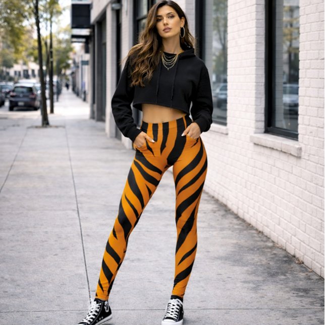 Legging Tigre Impressão cor de laranja (Criador carregado)