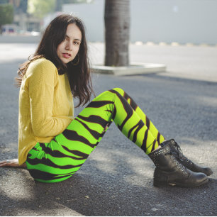Legging Tigres De Animais Verdes E Pretos