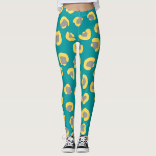 Legging Tigres de leopardo moderno de Cheetah, animais azu