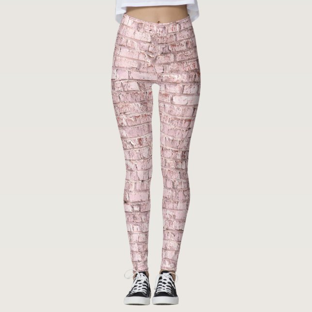 Legging Tijolo retrorreflector rosa: Abstrato saturado (Frente)