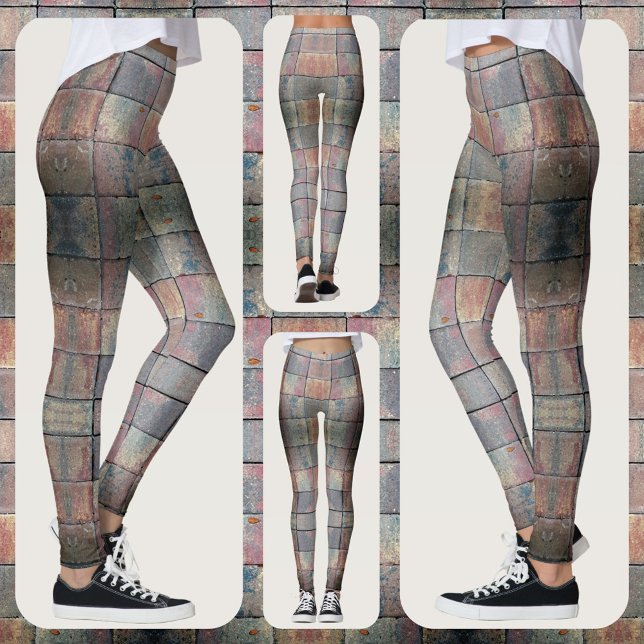 Legging Tijolo Xadrez Vermelho e Cinza Chic Grunge (Criador carregado)