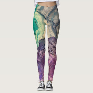 Legging Tinta de Álcool Texturizada Colorida Abstrato