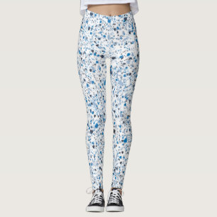 Legging Tinta de Coração Azul, Abstrato