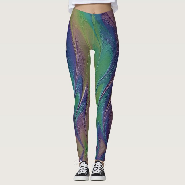 Legging Tinta Iridescente Arco-íris Cósmico (Frente)