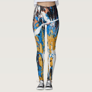 Legging Tinta pingada colorida: parede de grafite.
