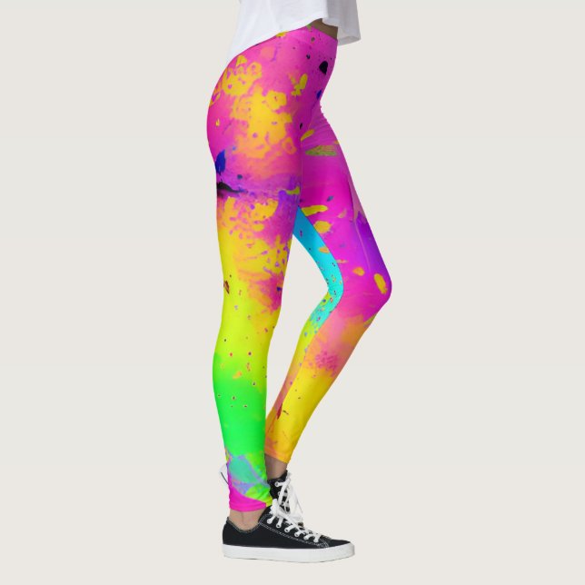 Legging Tinta Rosa E Mais Abstrato (Direita)